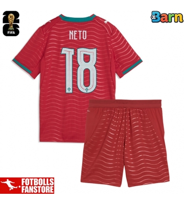 Portugal Pedro Neto #18 Hemmatröja Barn VM 2026 Kortärmad (+ Korta byxor)